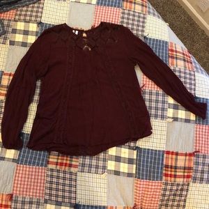 Long sleeve cut out blouse